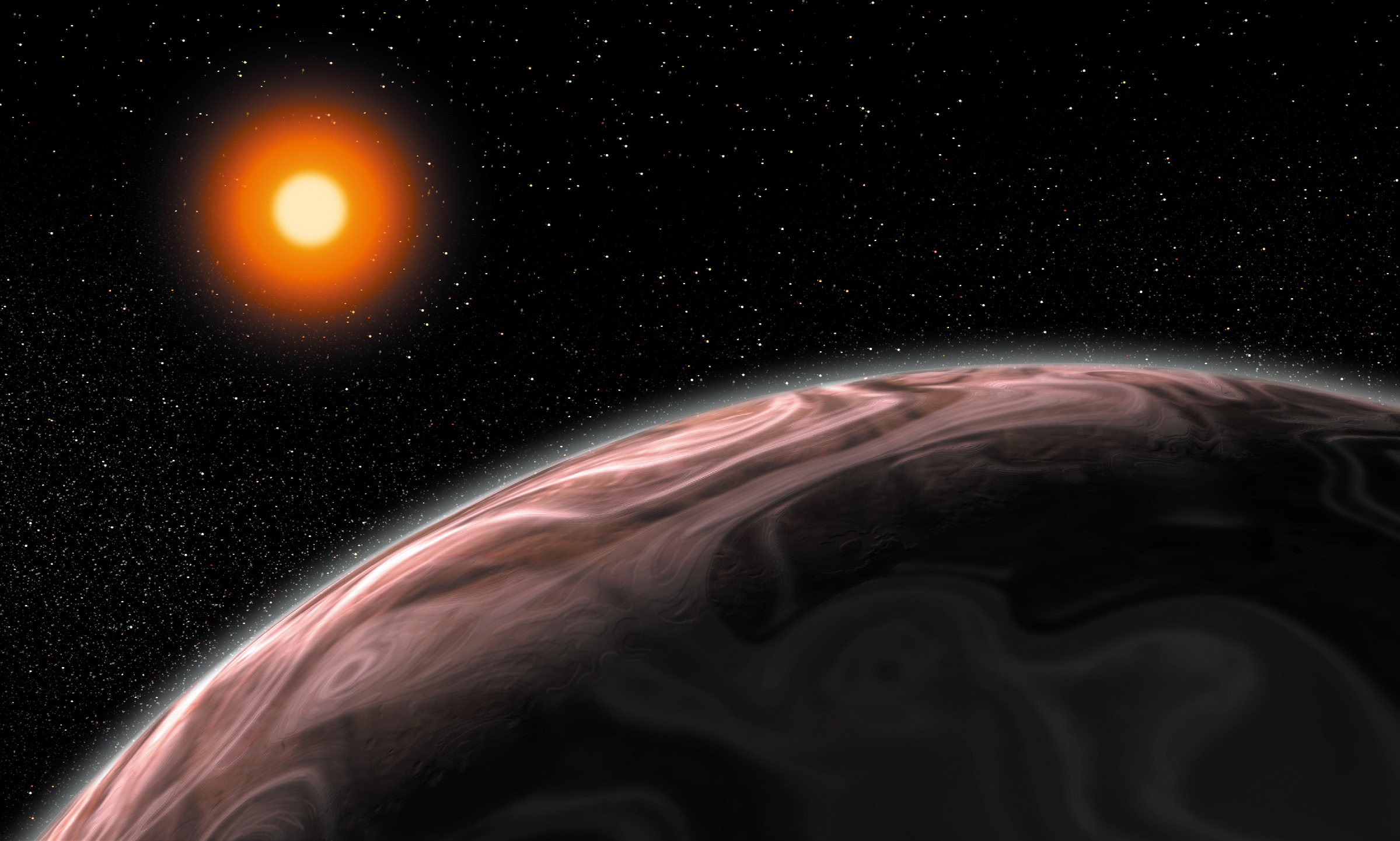 Is life common throughout the cosmos? Worlds orbiting red dwarf stars may offer vital clues. (Illustration by Ron Miller)
