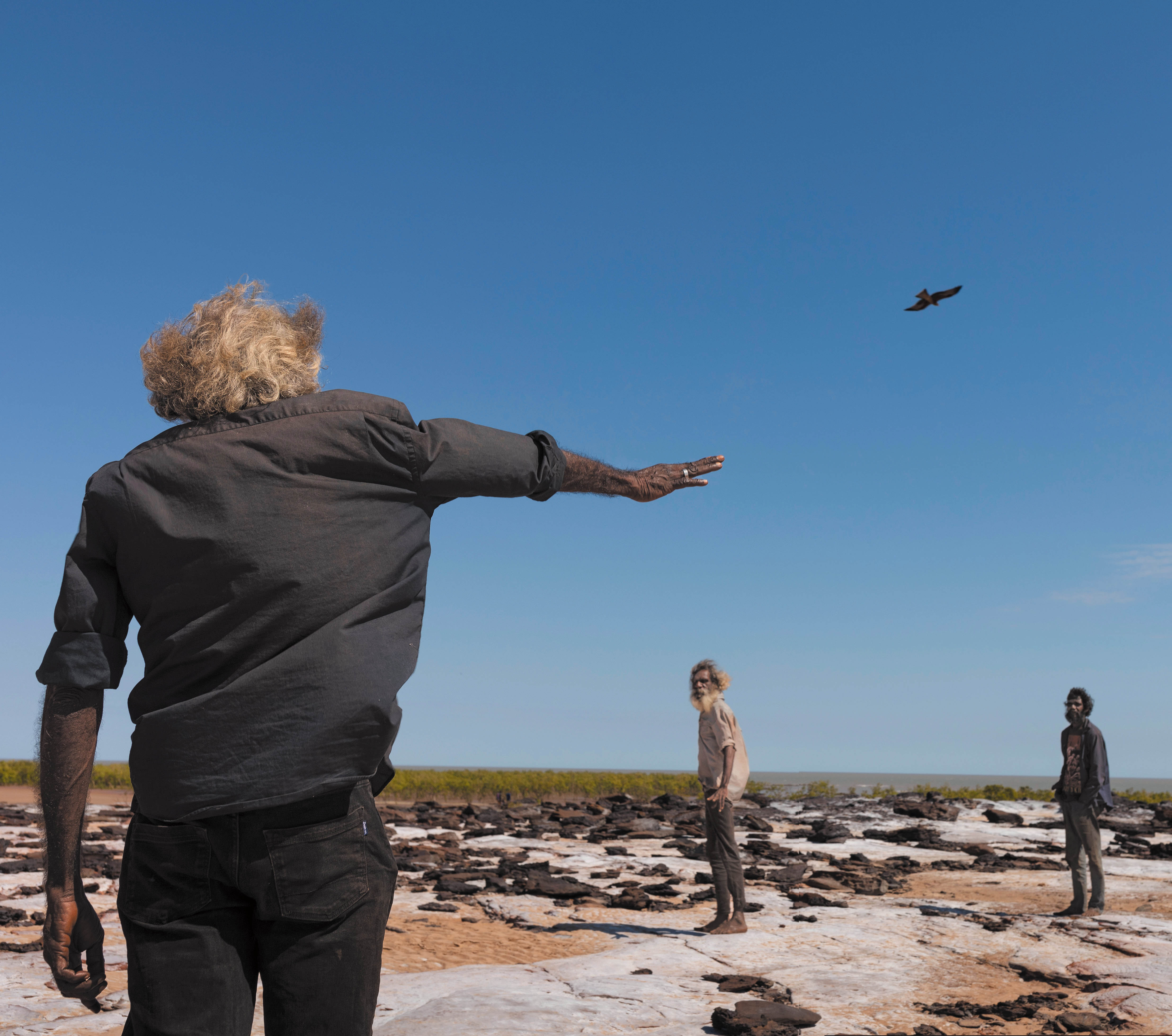 Aboriginal elders locate landmarks at Da Ayimeli. The culturally significant site is near Wadeye, a town close to Australia's northern coast. (Photographs by David Maurice Smith)  