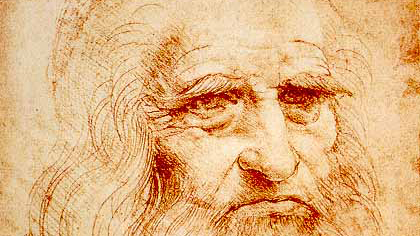 達文西自畫像，是用紅色粉筆畫的肖像，大約在1512年至1515年間完成。影像來源：www.vivoscuola.it