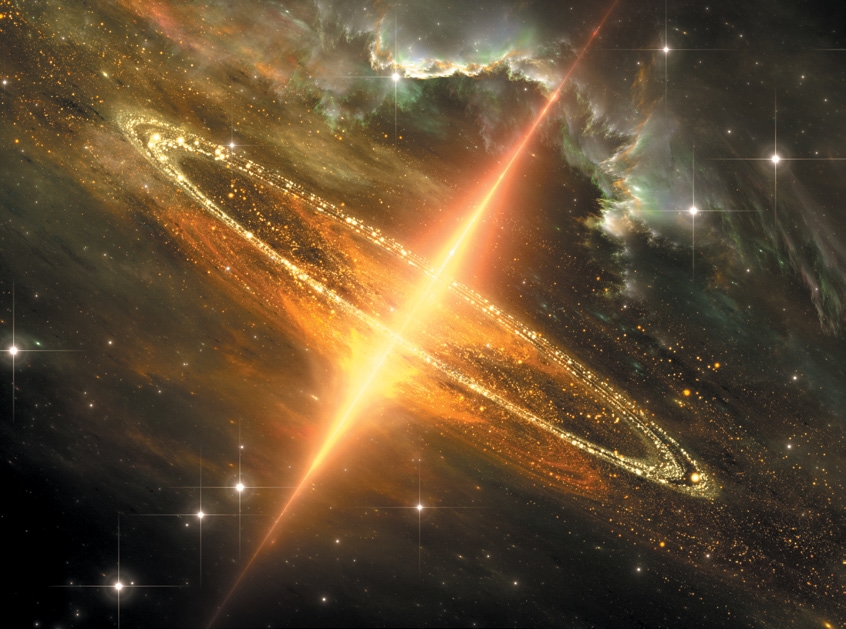 宇宙大胃王：黑洞藉由吞噬大量的物質，可成長到令人難以置信的巨大規模。此為藝術家繪製的想像圖。｜Pitris/Getty Images