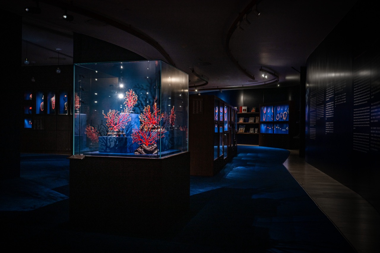 展覽以沉浸式體驗揭開帷幕，模擬從海平面下潛至 2,000 米深海的視覺歷程。｜圖片提供：L'ÉCOLE 珠寶藝術學院